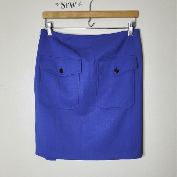 NWT Theory Project Wool Mini Skirt Size 4 Bluefin - Picture 5 of 11